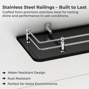 Plantex Wall Mount Glass Shelf for Bathroom/Shelves for Kitchen/Black Glass Shelf, Polished (15x6 Inches - Pack of 3)