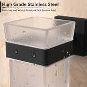 Plantex Stainless Steel Tumbler Holder for Bathroom/Toothbrush Glass Holder/Bathroom Accessories - Pack of 1, Aqua (Black)