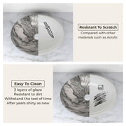 Plantex Ceramic Basin for Bathroom/Table Top Ceramic Basin/Washbasin for Bathroom - (BOAT-NS-552-Marble Finish, 16 x 13 x 5.5 Inch)
