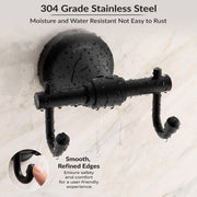 Plantex 304 Grade Stainless Steel Hooks for Hanging Clothes and Towel in Bathroom/Living Room - Niko (Black)