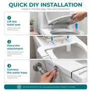 Plantex Bidet Attachment for Toilet/Non-Electric Toilet Bidet/Dual Nozzle Front & Rear Wash/Self-Cleaning Nozzle/Adjustable Water Pressure/Bidet Spray for Toilet - White