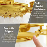 Plantex Soap Dish with Tumbler Holder/J4 Stainless Steel 2in1 Soap Dish with Tumbler Stand/Soap Case/Toothbrush Holder for Bathroom - Pack of 1 (R-217A, Gold)