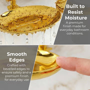 Plantex J4 Stainless Steel Soap Dish with Liquid Dispenser/Soap Stand for Bathroom Wall Mount/Shampoo Dispenser/Bathroom Accessories (PVD Gold Finish) Angel