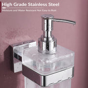 Plantex Heavy-Duty Stainless Steel Liquid Soap Dispenser/Hand Wash Dispenser/Shampoo Dispenser/Bathroom Accessories -Aqua (Chrome)