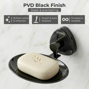 Plantex J4 Stainless Steel Wall Mounted Soap Holder for Bathroom/Soap Holder for Kitchen/Soap Stand for Bathroom/Bathroom Accessories (PVD Black Finish) Angel