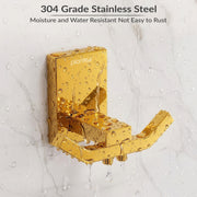 Plantex 304 Grade Stainless Steel Robe Hook/Cloth Towel Hanger/Door Hanger Hook/Bathroom Accessories - Pack of 1 (Crystal, PVD Gold)