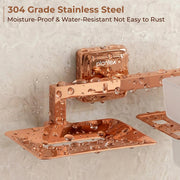 Plantex 304 Stainless Steel Decan Rose Gold Soap and Brush Holder Stand for Bathroom/Soap Stand/Tooth Brush Holder - Bathroom Accessories