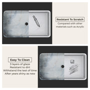 Plantex Ceramic Table Top Wash basin For Bathroom/Hand Wash Sink/Rectangle Countertop Washbasin For Home/Office/Hotel - (Marble White)