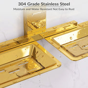 Plantex 304 Grade Stainless Steel Double Soap Stand/Dual Soap Dish/Soap Case/Soap Storage/Soap Holder for Bathroom/Bathroom Accessories - Pack of 1 (Crystal, PVD Gold)