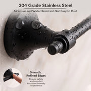 Plantex 304 Grade Stainless Steel Towel Hanger for Bathroom/Holder Stand/Single Towel Rod/Bathroom Accessories - Niko (Black)