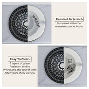 Plantex Ceramic Round Wash Basin for Bathroom/Designer Table Top Washbasin/Countertop Hand Basin for Restaurant/Hotel (15.5x15.5x4.5 Inch - Black & White)