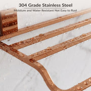Plantex 304 Grade Stainless Steel 24-inch Towel Rack for Bathroom/Towel Shelf/Towel Stand/Bathroom Accessories (Crystal - PVD Rose Gold)