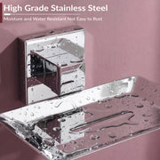 Plantex Aqua Heavy-Duty Stainless Steel Soap Holder for Bathroom/Soap Dish/Soap Stand/Bathroom Accessories - (Chrome)