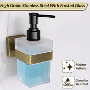 Plantex Stainless Steel Liquid Soap Dispenser for Bathroom/Liquid Shampoo Dispenser/Hand wash Dispenser/Bathroom Accessories - Pack of 1, Aqua (Brass Antique)