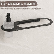 Plantex Stainless Steel Napkin Ring with Soap Dispenser for Bathroom/Bathroom Towel Hanger for Wall/Towel Ring Bathroom Accessories - Pack of 1 (Black)