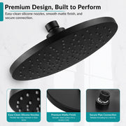 Plantex ABS Round Head Shower/10 Inch Overhead Rain Shower for Bathroom/Shower for Home/Hotel/Adjustable Shower Head for Bathroom - Pack of 1 (Black, D609)