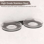 Plantex Double Soap Dish/Stainless Steel Glass Dual Soap Holder/Case/Stand/Soap Bar for Kitchen/Bathroom Accessories - Pack of 1 (Black)