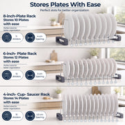 Plantex Stainless Steel Thali Stand/Saucer/Plate Rack/Dish Rack/Plate Fixer for Modular Kitchen/Tandem Box Accessories - Set of 3 (Chrome)
