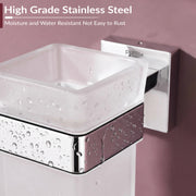 Plantex Stainless Steel Glass Tumbler Holder for Bathroom/Toothbrush Stand - Pack of 1, Aqua (Chrome)