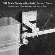 Plantex 304 Grade Stainless Steel Tumbler Holder/Glass Toothbrush Holder/Napkin Ring/Towel Holder for Bathroom/Bathroom Accessories - Crystal(Chrome)