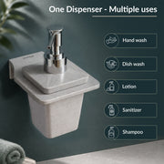 Plantex Liquid Soap Dispenser for Bathroom/Acrylic Shampoo Dispenser/Hand wash Dispense/Bathroom Accessories - Pack of 1 (VIG-137, Grey)