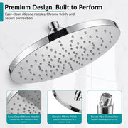 Plantex ABS Round Head Shower/10 Inch Overhead Rain Shower for Bathroom/Shower for Home/Hotel/Adjustable Shower Head for Bathroom - Pack of 1 (Chrome, D609)