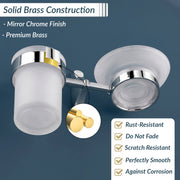 Plantex Rich Brass Bathroom Accessories - Unique Tooth Brush Holder/Tumbler Holder/Toothpaste Holder(Chrome)