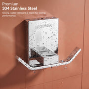 Plantex 304 Grade Stainless Steel Robe Hook/Cloth-Towel Hanger/Bathroom Accessories - Iris (Chrome)