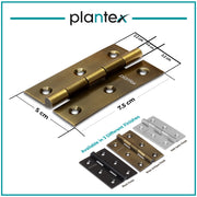 Plantex Heavy Duty Door Hinges 3 inch x 16 Gauge/1.5 mm Thickness Home/Office/Hotel for MainDoor/Wooden/Bedroom/Kitchen/Kabja - Pack of 1 (Brass Antique)