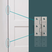 Plantex Stainless Steel Door Hinges 3 inch x 16 Gauge/1.5 mm Thickness Home/Office/Hotel for Main Door/Wooden/Bedroom/Kitchen/Kabza - Pack of 1 (Satin Matt)