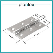 Plantex Stainless Steel Door Hinges 3 inch x 16 Gauge/1.5 mm Thickness Home/Office/Hotel for Main Door/Wooden/Bedroom/Kitchen/Kabza - Pack of 1 (Satin Matt)