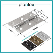 Plantex Stainless Steel Door Hinges 3 inch x 16 Gauge/1.5 mm Thickness Home/Office/Hotel for Main Door/Wooden/Bedroom/Kitchen/Kabza - Pack of 1 (Satin Matt)