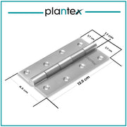 Plantex Hinges for Main Door/Heavy Duty Stainless Steel Door Butt Hinge 5 inch x 12 Gauge/2.5 mm Thickness Home/Office/Hotel for Door/Kabja for Bedroom/Kitchen/Bathroom - Pack of 4 (Satin Matt)