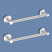 Plantex Stainless Steel Towel Holder for Bathroom/12 inch Towel Bar/Single Towel Rod/Napkin Holder for Home/Bathroom Accessories - Pack of 2 (Chrome)