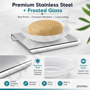 Plantex Stainless Steel Frosted Glass Soap Holder for Bathroom/Wall Mounted Soap Holder/Soap Bar Holder Bathroom Accessories - (Chrome)