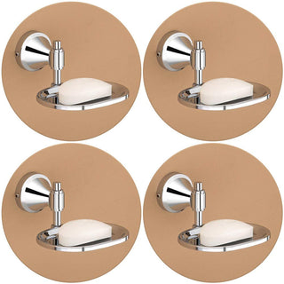 Plantex Stainless Steel 304 Grade Niko Soap Holder for Bathroom/Soap Dish/Bathroom Accessories(Chrome) - Pack of 4