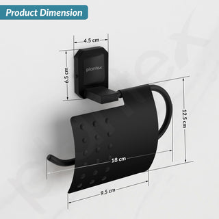 Plantex 304 Grade Stainless Steel Tissue/Toilet Paper roll Holder Stand for washroom/Bathroom Accessories - Cute (Black)