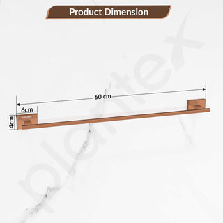 Plantex 304 Grade Stainless Steel 24 inch Single Towel Rod/Towel Holder/Towel Rack for Bathroom/Towel Bar/Hanger/Stand/Bathroom Accessories - Benz (Rose Gold)
