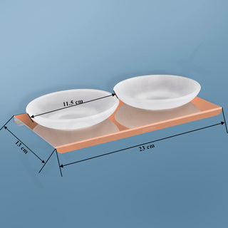 Plantex Stainless Steel Double Soap Dish/Soap Holder/Soap Stand/Bathroom Accessories - Wall Mount (Rose Gold-Matt)