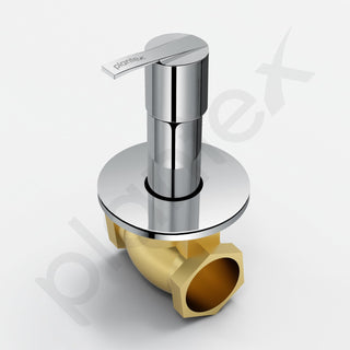 Plantex 25 mm Pure Brass Flush Valve for Toilet with Teflon Tape and Brass Wall Flange/Angle Cocke for Bathroom - 7 Year Warranty-(AQ-1420-Chrome)