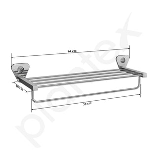 Plantex Pyramid Stainless Steel Towel Rack for Bathroom/Towel Rod/Towel Stand/Towel Hanger/Bathroom Accessories - 24 Inch (Chrome Finish)