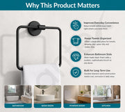 Plantex Stainless Steel Towel Hanger for Wash Basin/Towel Ring/Napkin Hanger for Bathroom/Towel Holder/Bathroom Accessories (Black)