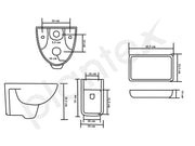 Plantex Ceramic Rim Wall Hung Western Toilet/Tabletop Wash Basin/Commode for Toilet/Wash Basin for Bathroom - Combo - (White)