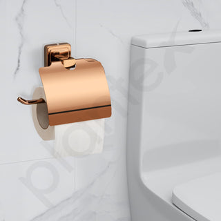 Plantex 304 Grade Stainless Steel Toilet/Tissue Paper Holder Stand for Washroom/Bathroom Accessories Pack of 4, Decan (Rose Gold)