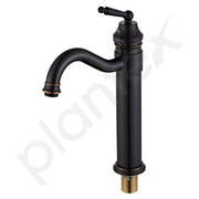 Plantex Pure Brass Basin tap/Single Lever Pillar tap for Wash Basin/Mixer tap hot and Cold- (7077-Black)