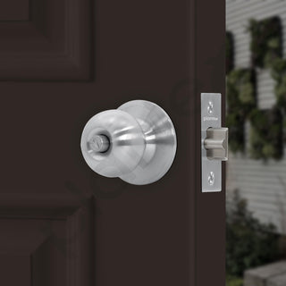 Plantex Stainless Steel Door Lock - Cylindrical Lock With 3 Keys/Tubular Door Knob/Lock For Main Door/Bedroom (Matt)