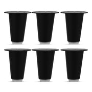 Plantex 3 Inch Sofa Legs for Bed Furniture/Sofa Legs for Table/Sofa Support Legs with Rubber Grip (Black, 6 Pcs)