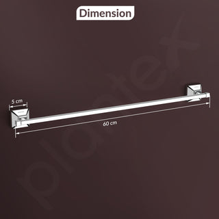Plantex 304 Grade Stainless Steel Towel Holder/Hanger for Bathroom/Single Towel Rod/Bar/Stand/Bathroom Accessories - Pack of 1, Squaro (24 inch - Chrome)