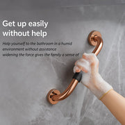 Plantex 304 Stainless Steel Grab Bar for Toilet with Grip/13 inch Anti-Slip Handle for Bathroom Support - Pack of 1 (PVD Rose Gold & Black)