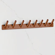 Plantex Wall Hooks for Hanging Cloth/Stainless Steel Towel Hangers/Bathroom Robe Hooks/Door Hangers/Square Wall Hook/Hook Rail for Hanging Keys - 8 Hooks (Pack of 1, PVD Rose Gold)